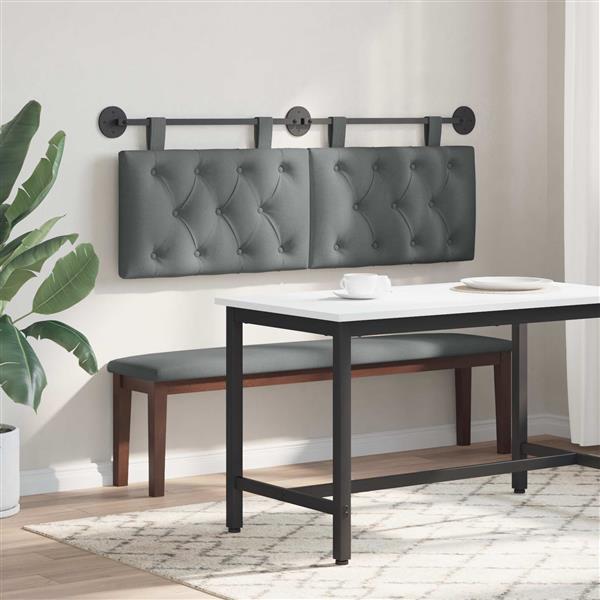 Grote foto vidaxl hangend hoofdeinde donkergrijs stof antiek en kunst stoelen en banken