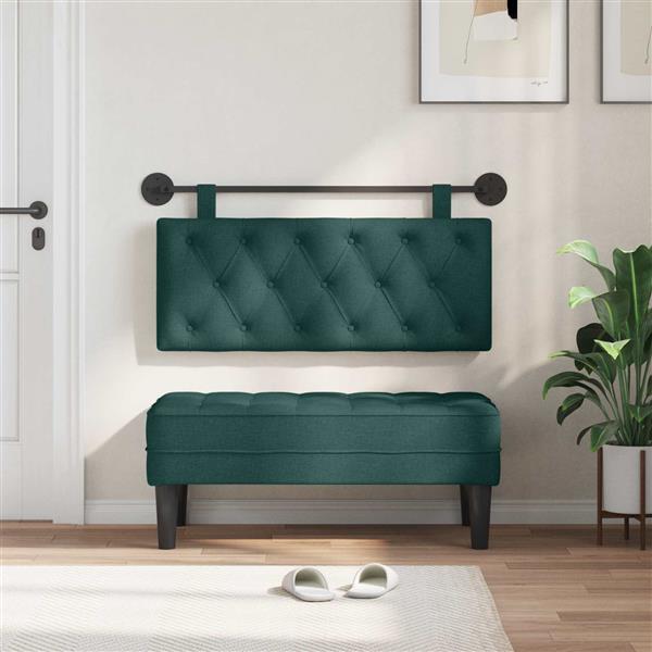 Grote foto vidaxl hangend hoofdeinde donkergroen stof antiek en kunst stoelen en banken