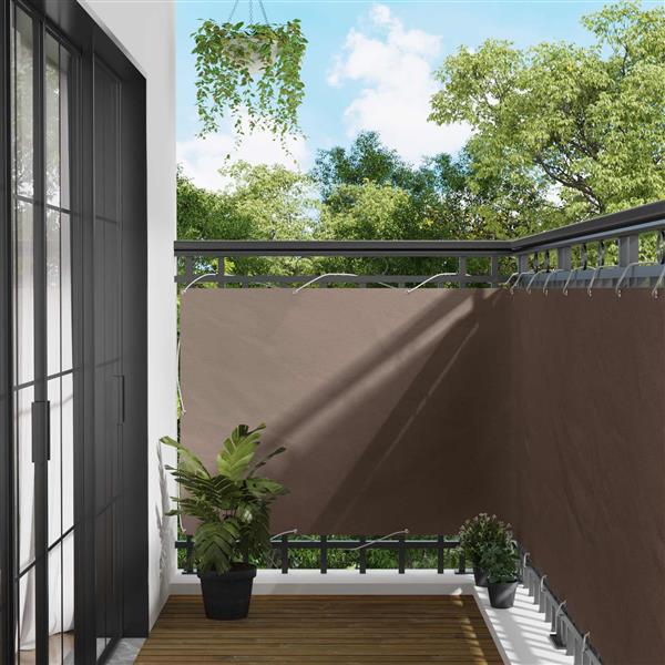 Grote foto vidaxl balkon scherm taupe 110 x 300 cm oxford stof tuin en terras overige tuin en terras