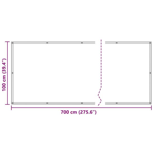 Grote foto vidaxl balkon scherm wit 100 x 700 cm oxford stof tuin en terras overige tuin en terras