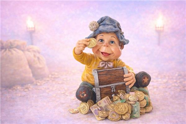 Grote foto het volk van laaf met schatkist spaarpot hobby en vrije tijd figuren en diorama