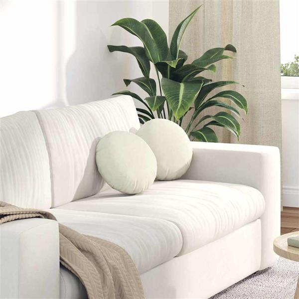 Grote foto vidaxl zitkussens 2 stuks cr me 40 x 13 cm fluweel huis en inrichting woningdecoratie