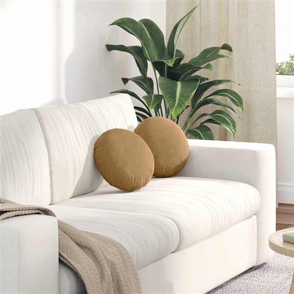 Grote foto vidaxl zitkussens 2 stuks bruin 40 x 13 cm fluweel huis en inrichting woningdecoratie