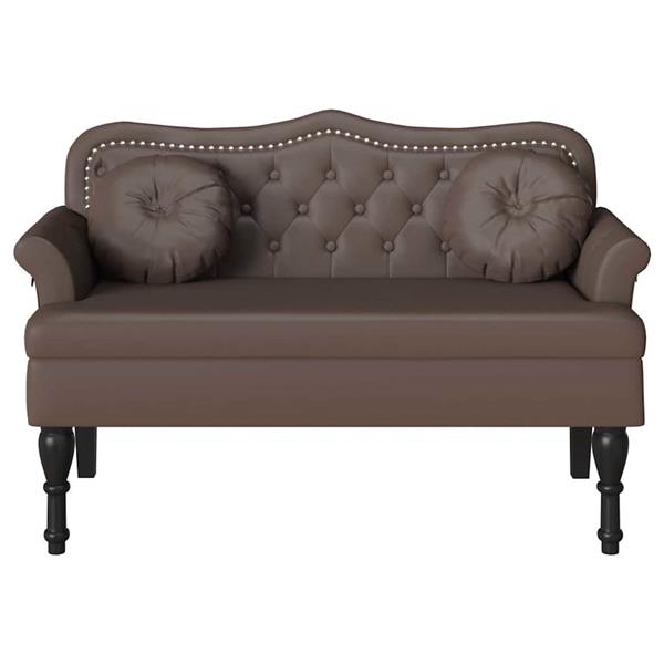 Grote foto vidaxl chesterfield bank met kussen bruin 120 5 x 65 x 75 cm nep leer huis en inrichting overige huis en inrichting