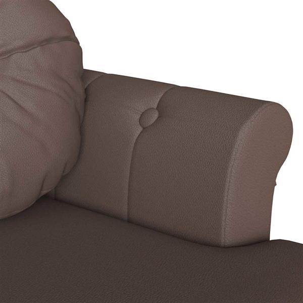 Grote foto vidaxl chesterfield bank met kussen bruin 120 5 x 65 x 75 cm nep leer huis en inrichting overige huis en inrichting