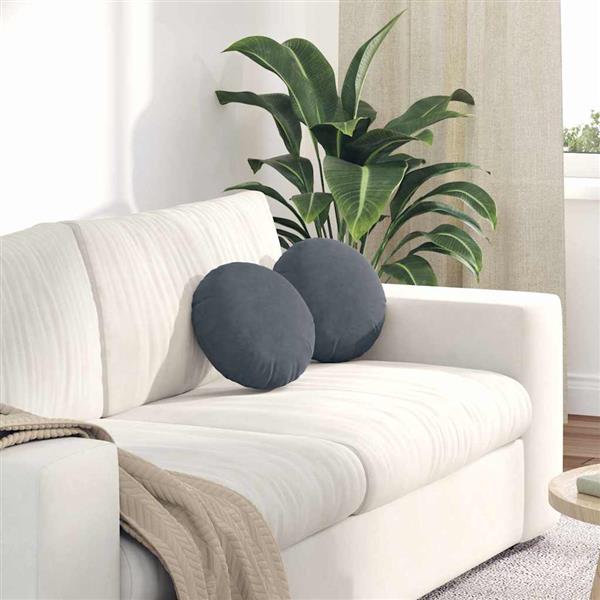 Grote foto vidaxl zitkussens 2 pcs donkergrijs 30 x 13 cm fluweel huis en inrichting woningdecoratie
