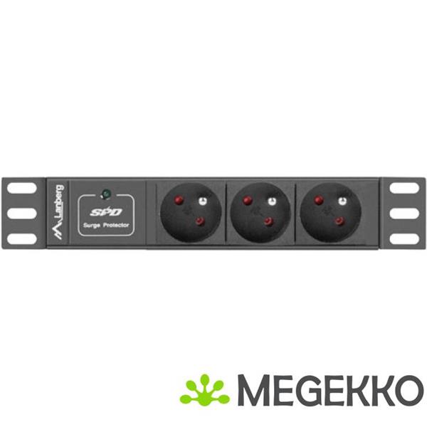 Grote foto lanberg pdu 03e 0200 bk energiedistributie 3 ac uitgang en 1u zwart computers en software overige