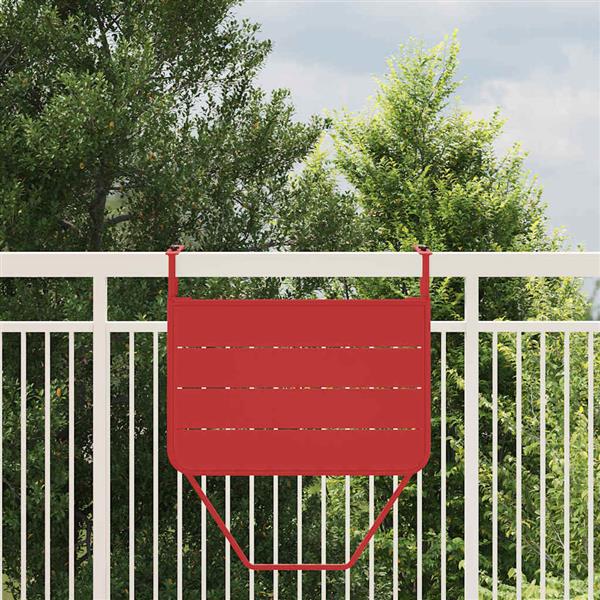 Grote foto vidaxl hangende balkon tafel rood 60 x 39 x 65 cm staal tuin en terras tuinmeubelen
