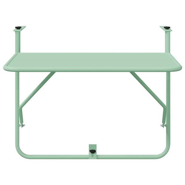 Grote foto vidaxl hangende balkon tafel muntgroen 60 x 39 x 65 cm staal tuin en terras tuinmeubelen
