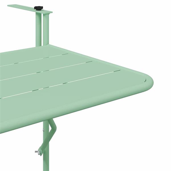 Grote foto vidaxl hangende balkon tafel muntgroen 60 x 39 x 65 cm staal tuin en terras tuinmeubelen