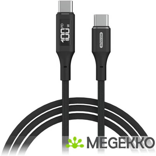 Grote foto sitecom usb 2.0 0.48gbps 100w usb type c 1.5m led display computers en software overige computers en software
