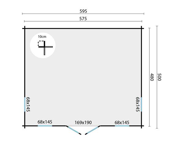 Grote foto blokhut tuinhuis calpe 44 mm onbehandeld tuin en terras tuinhuisjes en blokhutten
