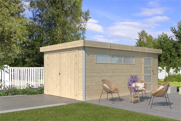 Grote foto nieuw modern tuinhuis plat dak 5121iso tuin en terras tuinhuisjes en blokhutten