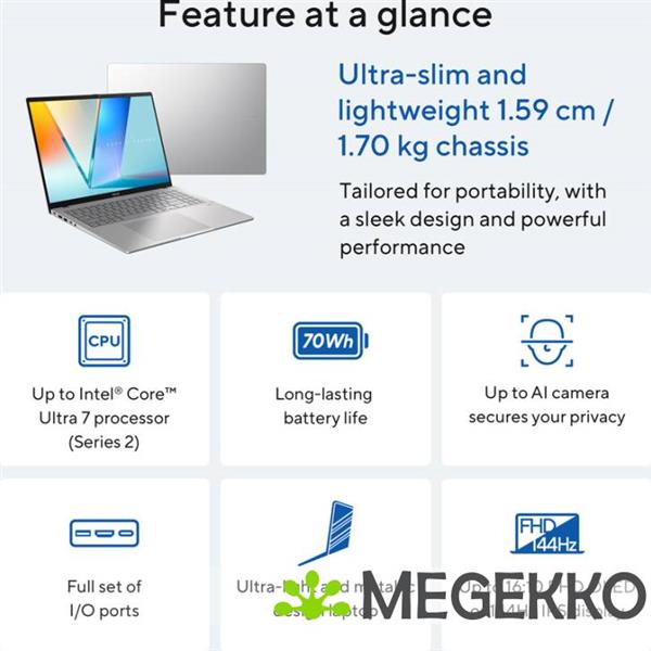 Grote foto asus vivobook s16 s3607va rp097w 16 intel core 5 computers en software overige computers en software