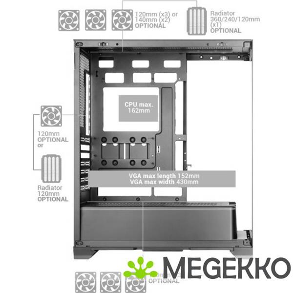Grote foto mars gaming mc prisma midi tower zwart computers en software behuizingen en kasten