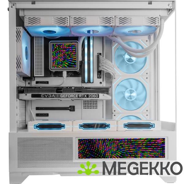 Grote foto mars gaming mc lcdx midi tower wit computers en software behuizingen en kasten