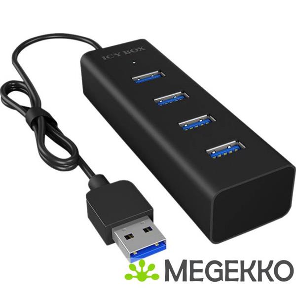 Grote foto icy box 4 poorten hub usb 3.0 zwart ib hub1409 u3 computers en software overige computers en software