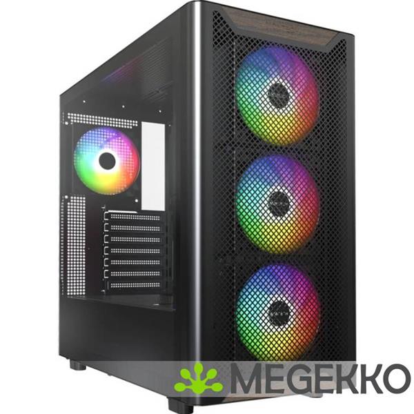 Grote foto montech xr wood zwart computers en software behuizingen en kasten