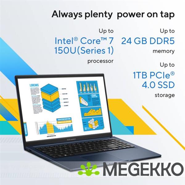 Grote foto asus vivobook 15 x1504va bq5508w 15.6 core 5 computers en software overige computers en software