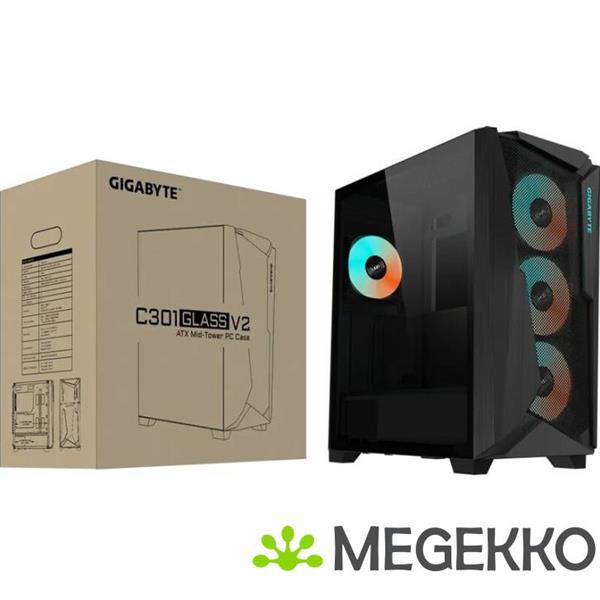 Grote foto gigabyte c301 glass v2 computers en software behuizingen en kasten