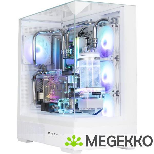 Grote foto zalman p40 prism plus white midi tower wit computers en software behuizingen en kasten