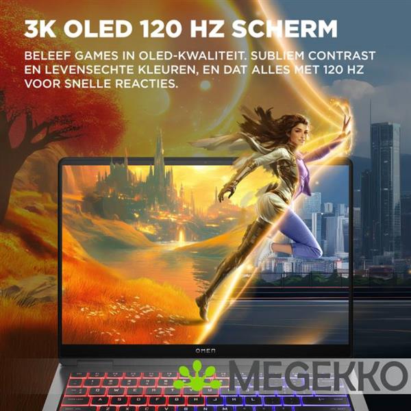 Grote foto hp omen transcend 14 fb1070nd 14 core ultra 9 rtx 5070 gaming laptop computers en software overige computers en software