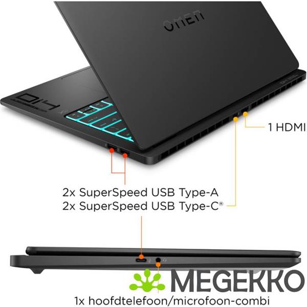 Grote foto hp omen transcend 14 fb1070nd 14 core ultra 9 rtx 5070 gaming laptop computers en software overige computers en software