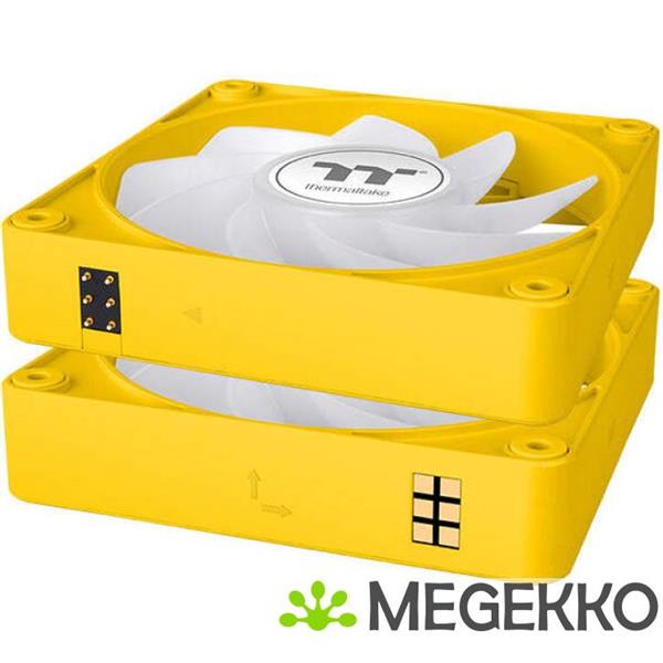 Grote foto thermaltake ct140 ex argb sync reverse ventilator 14 cm geel 3 stuk s computers en software overige computers en software