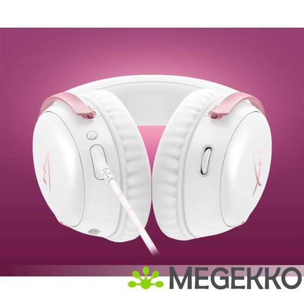 Grote foto hyperx cloud iii bedrade gaming headset in wit roze audio tv en foto koptelefoons