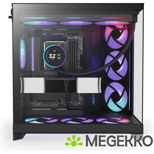 Grote foto nzxt h9 flow rgb black 2025 computers en software behuizingen en kasten