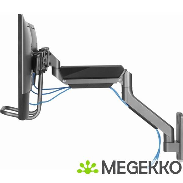 Grote foto gembird monitorarm met gasveer voor 3 monitoren wandmontage space grey computers en software overige computers en software