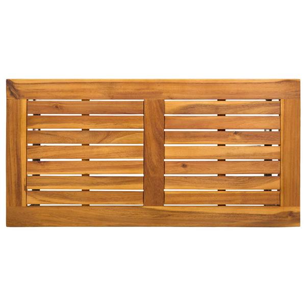 Grote foto vidaxl buiten tafel naturel 80 x 40 x 40 cm staal en poly rattan tuin en terras tuinmeubelen