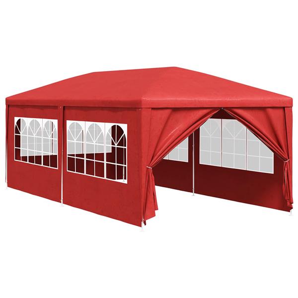 Grote foto vidaxl partytent rood 600 x 300 x 255 cm pe en staal tuin en terras overige tuin en terras