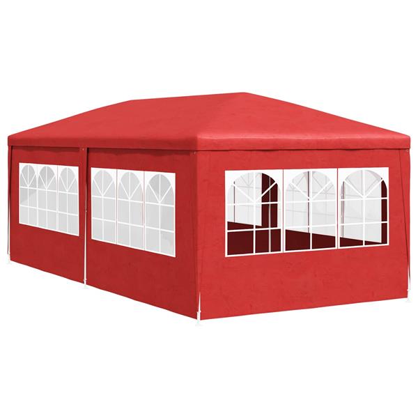 Grote foto vidaxl partytent rood 600 x 300 x 255 cm pe en staal tuin en terras overige tuin en terras
