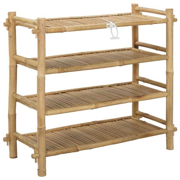 Grote foto vidaxl schoenenrek met plank naturel 4 laags bamboe huis en inrichting overige