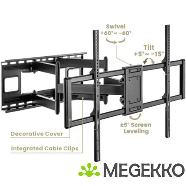 Grote foto gembird wm 120st 01 tv bevestiging 3 05 m 120 zwart computers en software overige computers en software