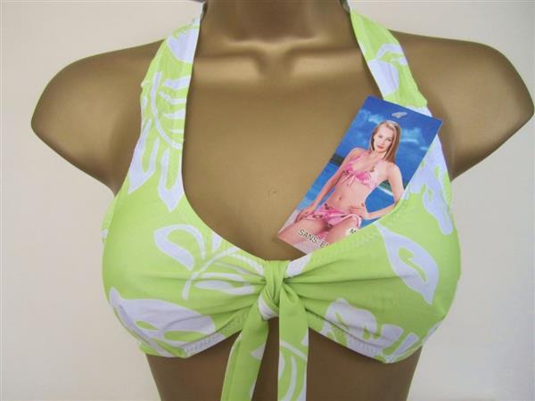 Grote foto mooie 3 delige bikini in pistache en wit kleding dames badmode en zwemkleding