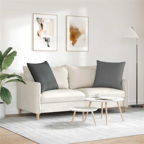 Grote foto vidaxl sofa kussens 2 pcs donkergrijs 80 x 80 cm stof huis en inrichting woningdecoratie