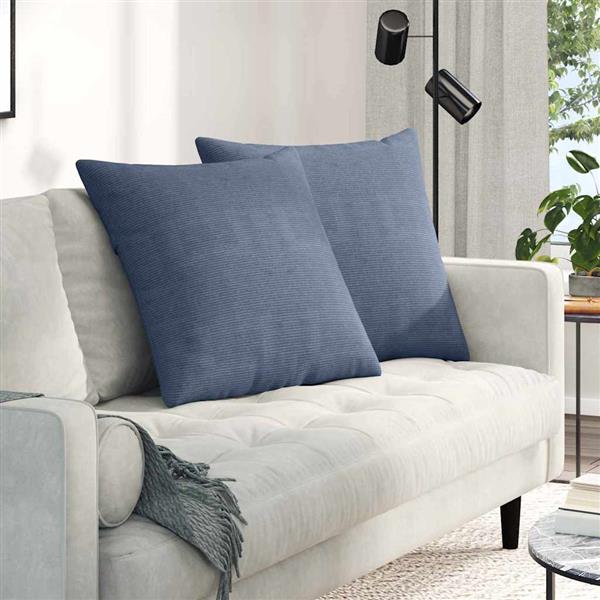 Grote foto vidaxl sofa kussens 2 stuks blauw 60 x 60 cm cordstof huis en inrichting woningdecoratie
