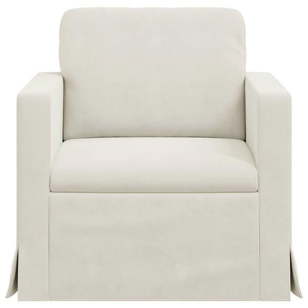 Grote foto vidaxl bank cr me 78 x 78 x 80 cm fluweel huis en inrichting bankstellen