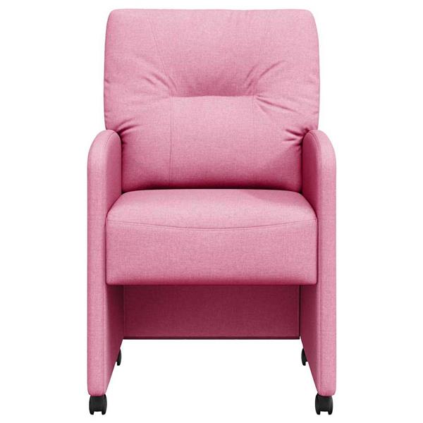 Grote foto vidaxl eetkamerstoelen met wieltjes 2 pcs roze 57 x 67 x 95 cm stof huis en inrichting stoelen