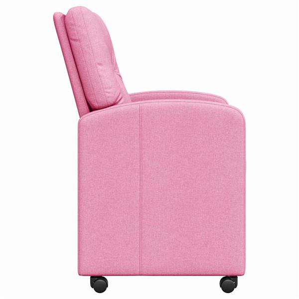Grote foto vidaxl eetkamerstoelen met wieltjes 2 pcs roze 57 x 67 x 95 cm stof huis en inrichting stoelen