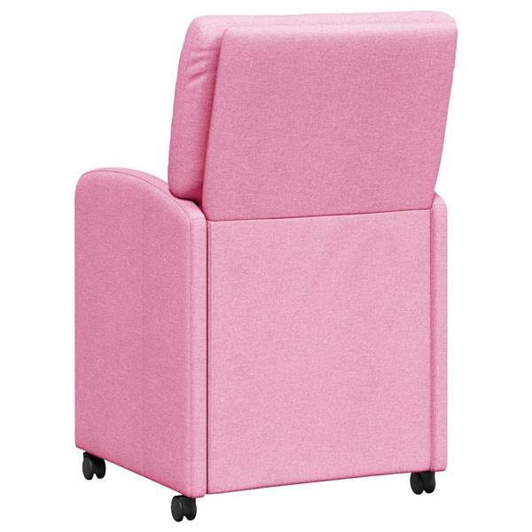 Grote foto vidaxl eetkamerstoelen met wieltjes 2 pcs roze 57 x 67 x 95 cm stof huis en inrichting stoelen