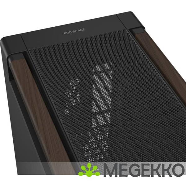 Grote foto asus proart pa602 wood edition modern black metal panel computers en software behuizingen en kasten