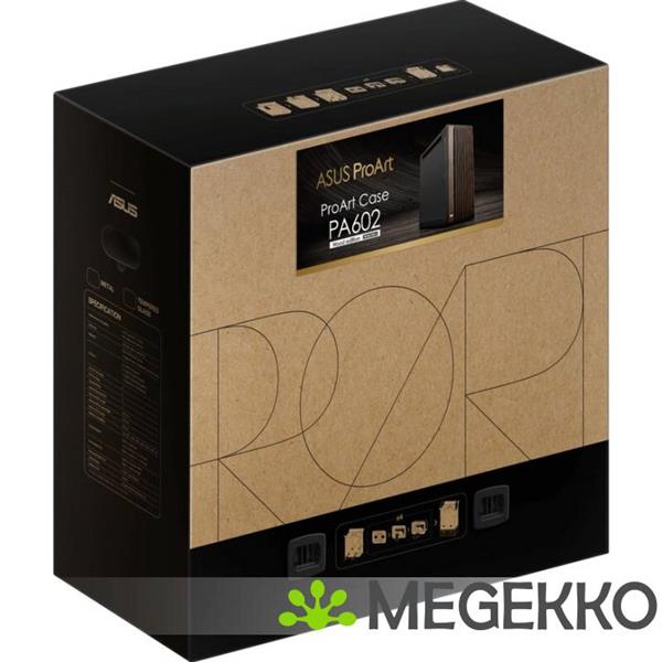 Grote foto asus proart pa602 wood edition modern black metal panel computers en software behuizingen en kasten
