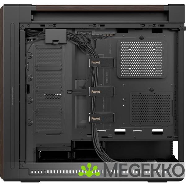 Grote foto asus proart pa602 wood edition modern black metal panel computers en software behuizingen en kasten