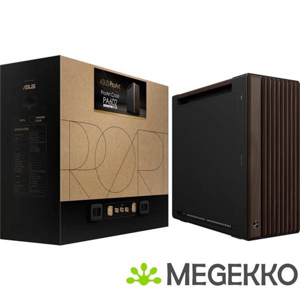 Grote foto asus proart pa602 wood edition modern black metal panel computers en software behuizingen en kasten