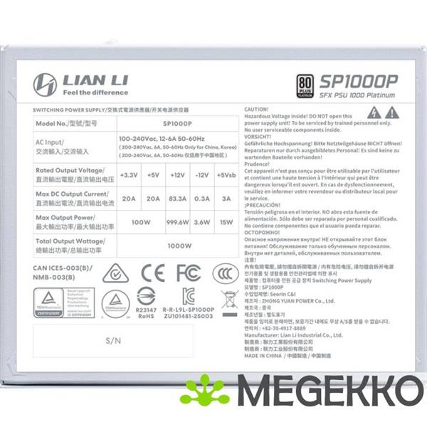 Grote foto lian li sp platinum 1000w white computers en software overige