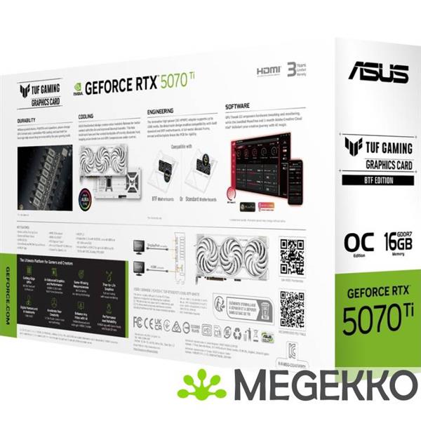Grote foto asus geforce rtx 5070 ti tuf rtx5070ti o16g btf white computers en software videokaarten