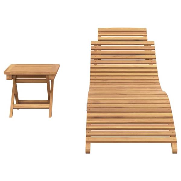 Grote foto vidaxl ligstoel 2 pcs bruin 198 x 55 x 58 5 cm massief teakhout tuin en terras tuinmeubelen